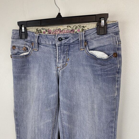 Dollhouse Jeans Womens 5 Blue Flare Bootcut Denim Stretch Y2K Button Pockets - Picture 2 of 15